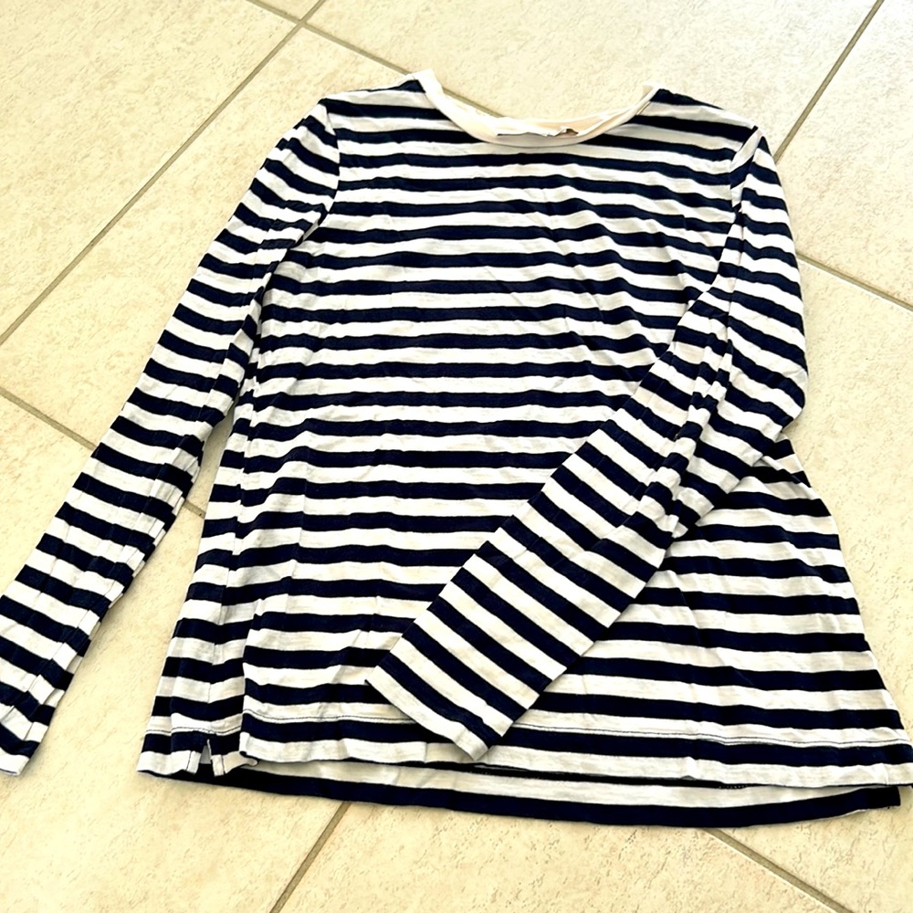 LOFT Crewneck Long Sleeve Stripped Tee